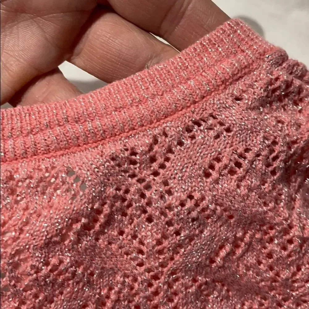 Carters 3t peach metallic cardigan worn once euc